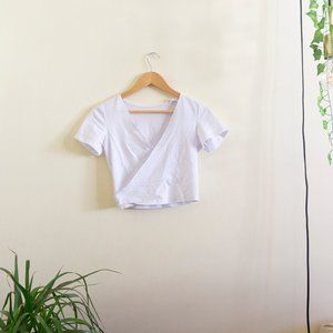 V Neck Crop Wrap Tee